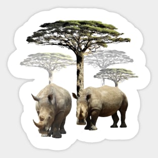 Rhinos on Safari in Kenya / Africa Sticker